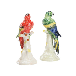 Handmade Italian Ceramic Parrots with Cherries (Pair)