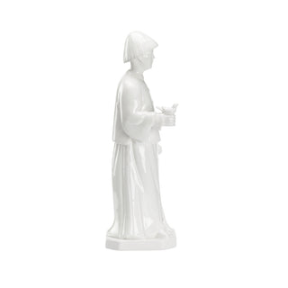 Serene Chinese Man Figurine - Glossy White