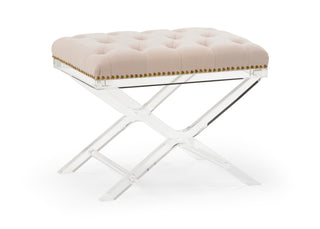 Soho Tufted Acrylic Bench - Modern White or Clear Design with Muslin Seat