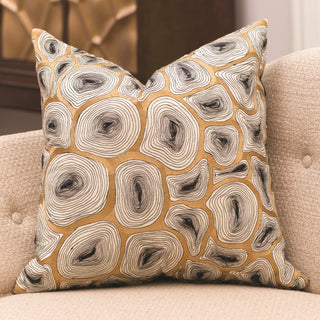 AGATE PILLOW-BLACK & GOLD