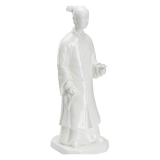 Elegant Chinese Woman Figurine - Glossy White