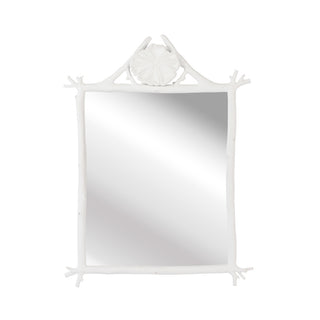 Grotto Mirror - Vertical Faux Bois White Finish, Sophisticated Wall Mirror by Kristi Nelson