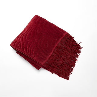 VELVET PARLOR THROW-RED