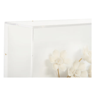 Porcelain Flowers Wall Décor - Antique Gold Leaf & Matte White Porcelain