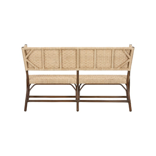 Wrightsburg Bench - Natural Abaca Rope with Basketweave Design in White or Brown Finish