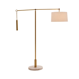 Newark Floor Lamp - Transitional Style with Cantilever Steel Construction and White Marble Base