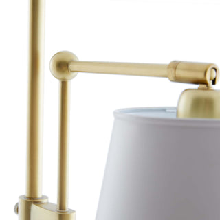 Watson Floor Lamp - Modern Sensibility with Taupe Steel Shade and Antique Brass Finish