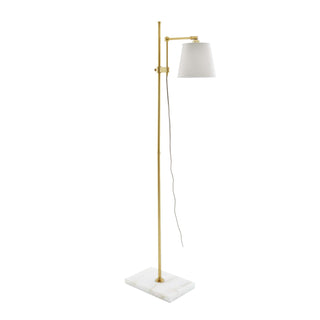 Watson Floor Lamp - Modern Sensibility with Taupe Steel Shade and Antique Brass Finish