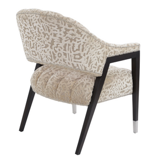 John-Richard Luna Chair | Modern Italian Cut Velvet Upholstery | Espresso Finish