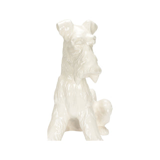 Henry Dog Statue – White Glazed Ceramic Dog Sculpture