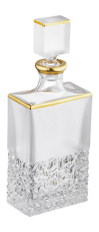 Nicolette Rectangular Decanter with Gold And Matt spray, 25 oz.