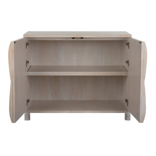 Trujillo Cabinet with Whitewashed Finish and Wave Cutouts