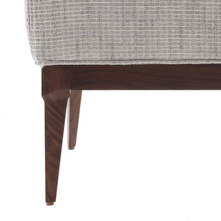 Laurette Ottoman - Moonlight Grid Chenille with Dark Walnut Base