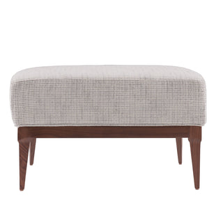 Laurette Ottoman - Moonlight Grid Chenille with Dark Walnut Base