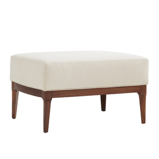 Laurette Ottoman - Customizable Muslin with Dark Walnut Base