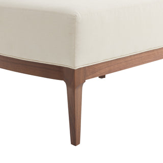 Laurette Ottoman - Customizable Muslin with Dark Walnut Base