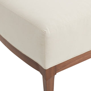 Laurette Ottoman - Customizable Muslin with Dark Walnut Base