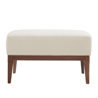 Laurette Ottoman - Customizable Muslin with Dark Walnut Base