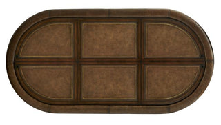 Maitland Smith Texas Hold'em Table Cover – Reversible Dining Table Top with Dark Antique Lido Finish and Leather, 83" x 38" x 1"