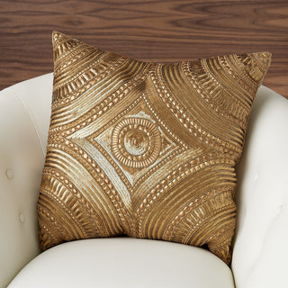 ROMAN BEADED PILLOW-GOLD