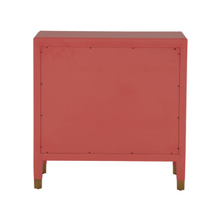 Jill Bedside Chest – Modern Asian Design with Brass Hardware, Bedroom or Living Space Accent Table