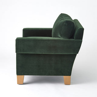 Square Arm Chair-Green Velvet