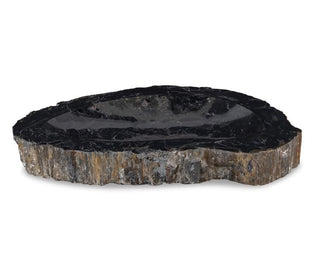 Maitland Smith Grey Petrified Wood Bowl – 11–13 in Handcrafted Fossil Stone Décor