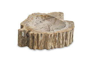 Maitland Smith Large Petrified Wood Bowl – Brown Finish