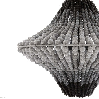 Paradisa Chandelier - Coastal Design with Black and Gray Ombre Coco Beads - Bronze Iron Chain