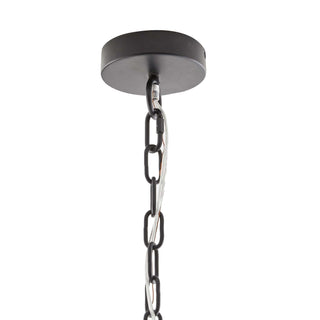 Paradisa Chandelier - Coastal Design with Black and Gray Ombre Coco Beads - Bronze Iron Chain