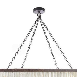 Pippa Chandelier - Breezy Boho Design with Ivory Coconut Wood Beads - Tiered Drum Chandelier