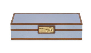 Maitland Smith Light Blue Croc Leather Stacking Boxes