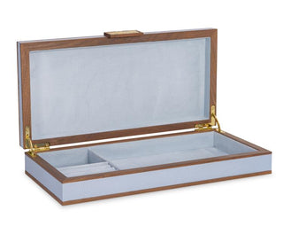 Maitland Smith Light Blue Croc Leather Stacking Boxes