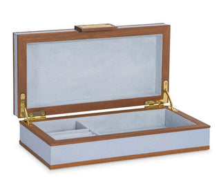 Maitland Smith Light Blue Croc Leather Stacking Boxes