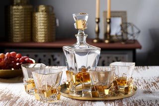 Crack Decanter with Gold, 28 oz.