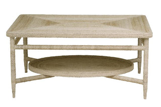 89-0610 - Galleried Abaca Cocktail Table (SH02-061819)