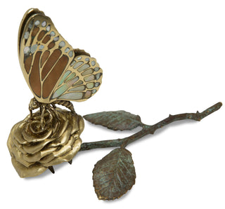 Maitland Smith Butterfly Card Holder - Decorative Brass Sculpture