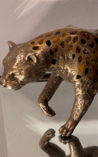 Maitland Smith 89-1803 - Prowling Leopard Sculpture (SH41-062116)