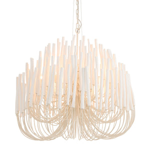 Tilda Large Chandelier Whitewash Stained Wood Indoor Lighting