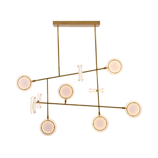 Antique Brass Meridian Pendant - Modern Mobile Sculpture Inspired Light Fixture