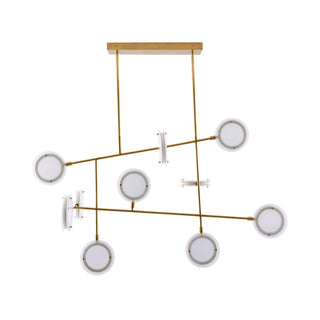 Antique Brass Meridian Pendant - Modern Mobile Sculpture Inspired Light Fixture