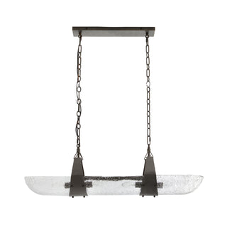 Mykonos pendant light - English bronze, Clear Seedy Glass