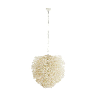 Finley Bleached Rattan Chandelier – Organic Design with Soft Lighting, 32" Diameter