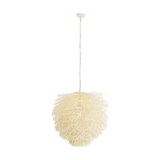 Finley Bleached Rattan Chandelier – Organic Design with Soft Lighting, 32" Diameter