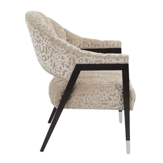 John-Richard Luna Chair | Modern Italian Cut Velvet Upholstery | Espresso Finish