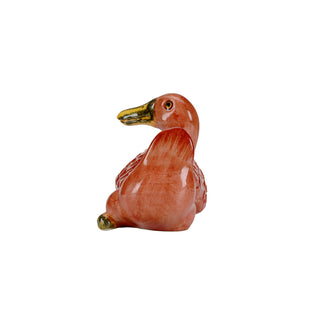 Vibrant Orange Ceramic Duck Decorative Accent