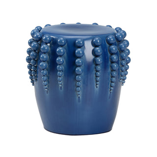 Sea Urchin Garden Seat – Ceramic Indoor/Outdoor Stool in Blue or White Glaze