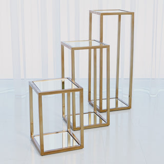 ESCHER PEDESTAL/PLANTER-BRASS