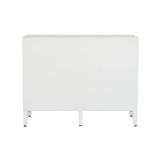 Ridley Petite Buffet - White with Aged Brass Hardware, 36.5" Height, by Elizabeth Wicker