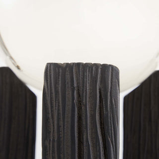 Unique Rennon Sculpture for Artful Embellishment - Champagne Crystal Globe on Ebony Resin Column